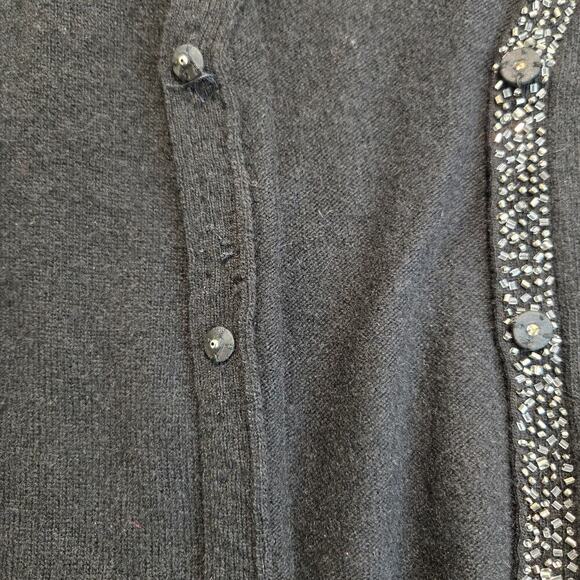 Talbots Lambswool Angora Black V-neck Cardigan Sweater Sz PL Classic - Picture 12 of 12